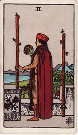 Two of Wands — 2 Gậy