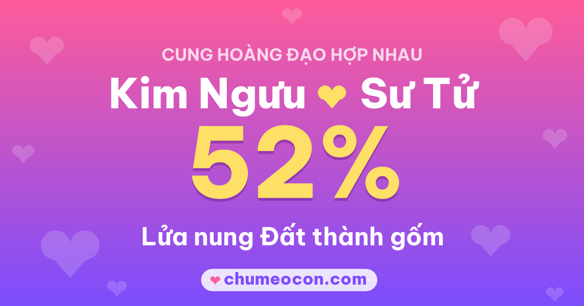 Ảnh kết quả: Kim Ngưu và Sư Tử có hợp nhau không? 52%