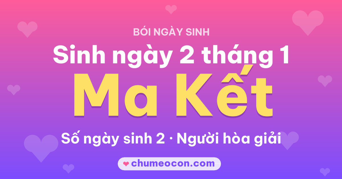 Ảnh kết quả: Sinh ngày 2 tháng 1: cung Ma Kết, số ngày sinh 2