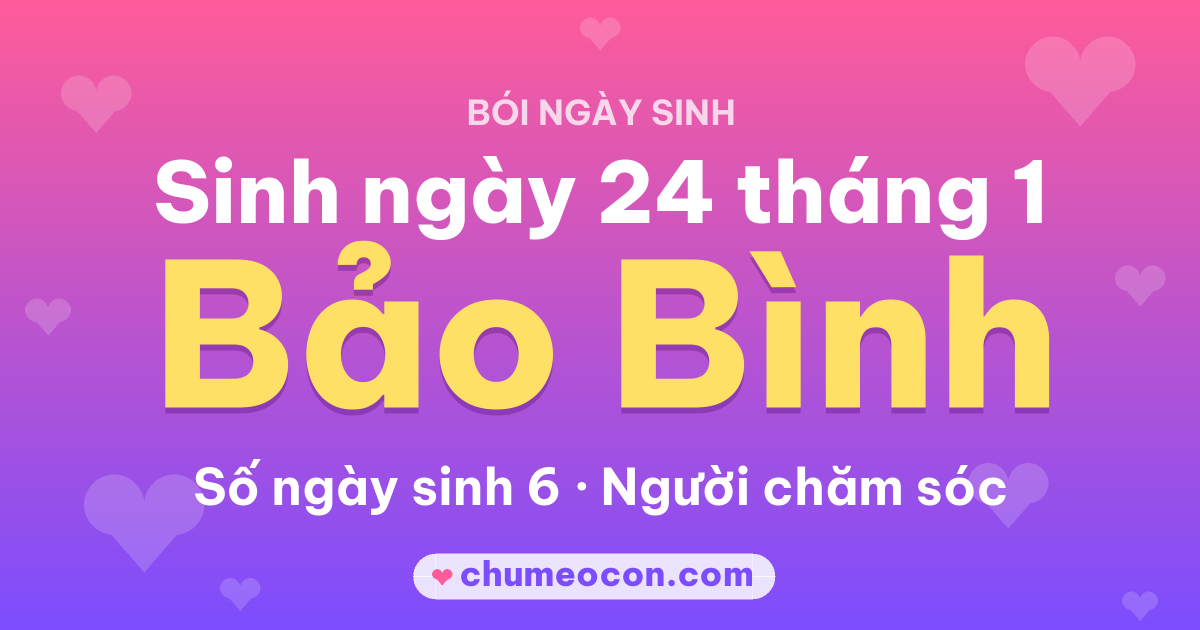 Ảnh kết quả: Sinh ngày 24 tháng 1: cung Bảo Bình, số ngày sinh 6