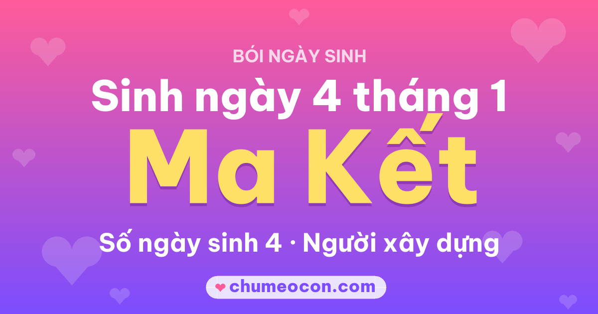 Ảnh kết quả: Sinh ngày 4 tháng 1: cung Ma Kết, số ngày sinh 4