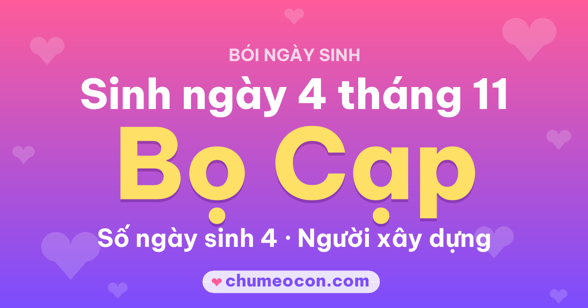 Ảnh kết quả: Sinh ngày 4 tháng 11: cung Bọ Cạp, số ngày sinh 4
