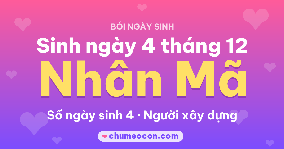 Ảnh kết quả: Sinh ngày 4 tháng 12: cung Nhân Mã, số ngày sinh 4