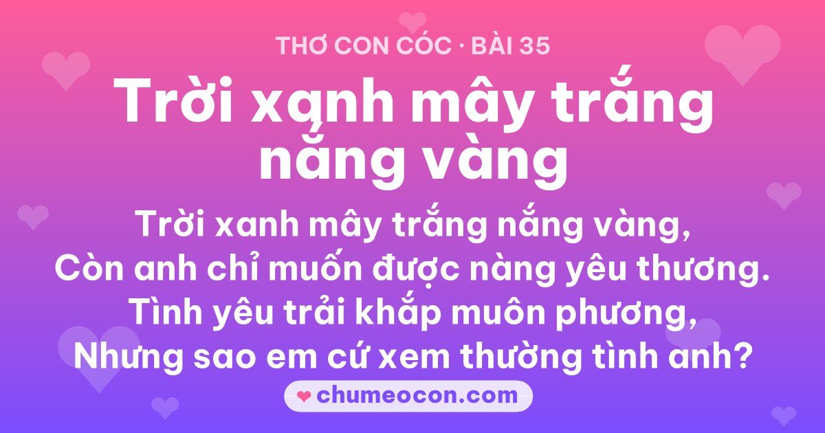 Ảnh kết quả: Thơ con cóc “Trời xanh mây trắng nắng vàng” — đọc xong cười xỉu 😂
