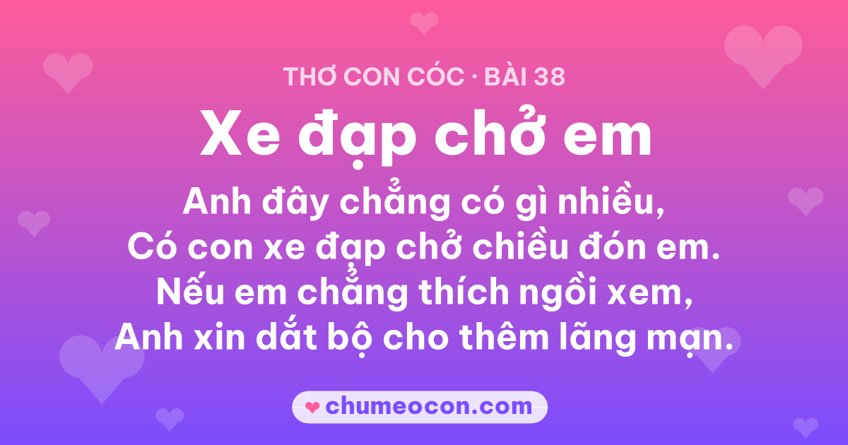 Ảnh kết quả: Thơ con cóc “Xe đạp chở em” — đọc xong cười xỉu 😂