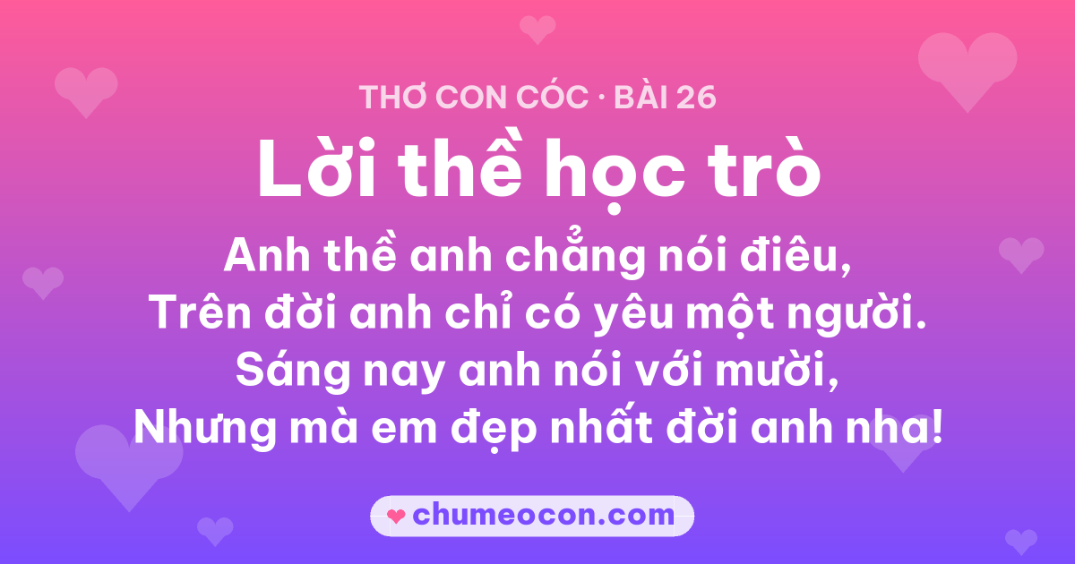 Ảnh kết quả: Thơ con cóc “Lời thề học trò” — đọc xong cười xỉu 😂