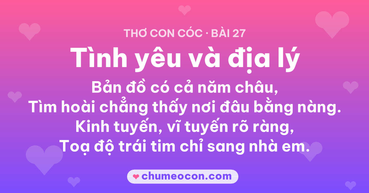 Ảnh kết quả: Thơ con cóc “Tình yêu và địa lý” — đọc xong cười xỉu 😂