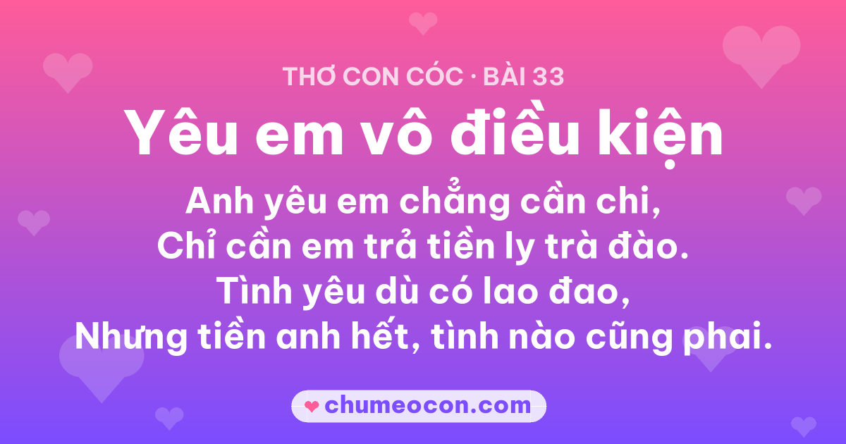 Ảnh kết quả: Thơ con cóc “Yêu em vô điều kiện” — đọc xong cười xỉu 😂