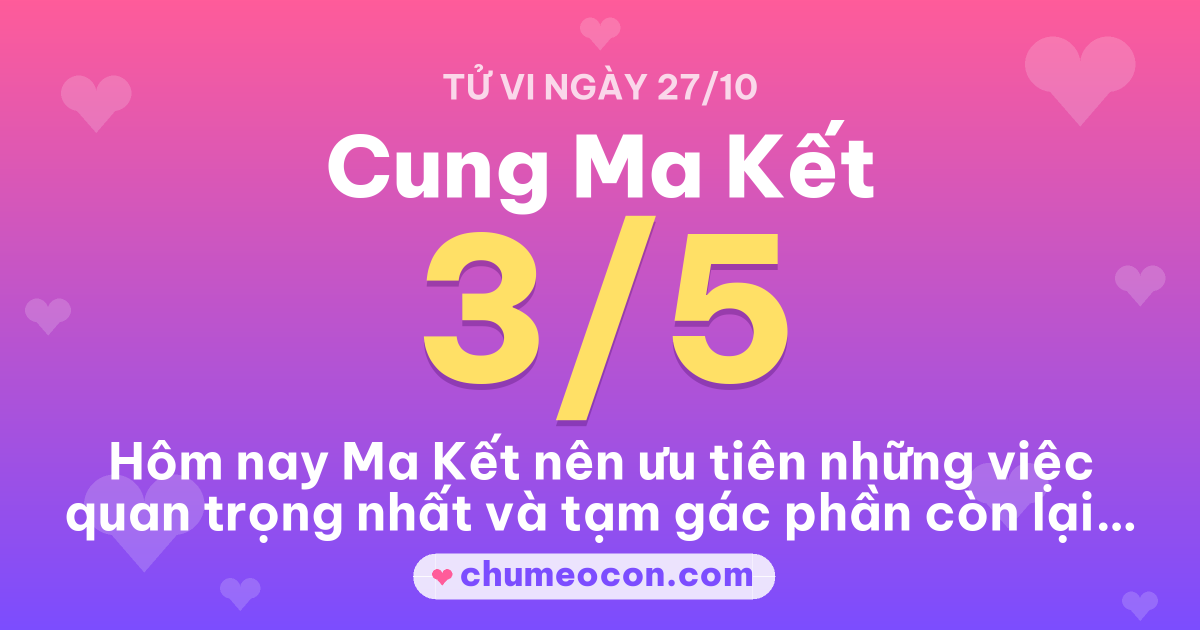 Ảnh kết quả: Tử vi ngày mai cung Ma Kết: 3/5 sao